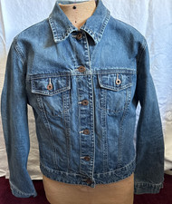 GAP Denim Jacket-Ladies M- Flap Pockets-washed Out Denim