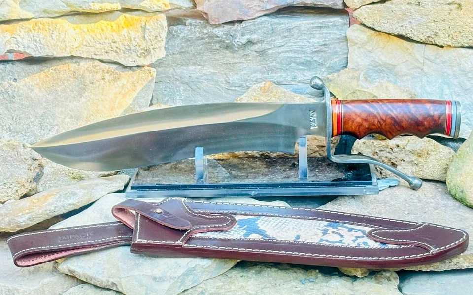 Impact Cutlery Custom Fixed Blade Sasquatch Bowie Knife 18" Wood Handle Knives - Image 3 of 4