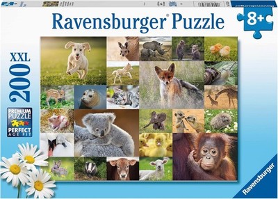 Cute Animal Babies 200 Piece Children's Puzzle for Ages 8+
