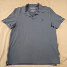 Nautica Men's Blue Performance Deck Shirt Polo Size Large