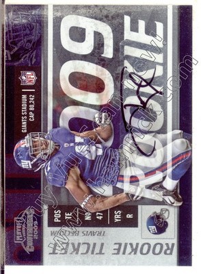 travis beckum rc rookie draft auto autograph ny giants wisconsin badgers 2009