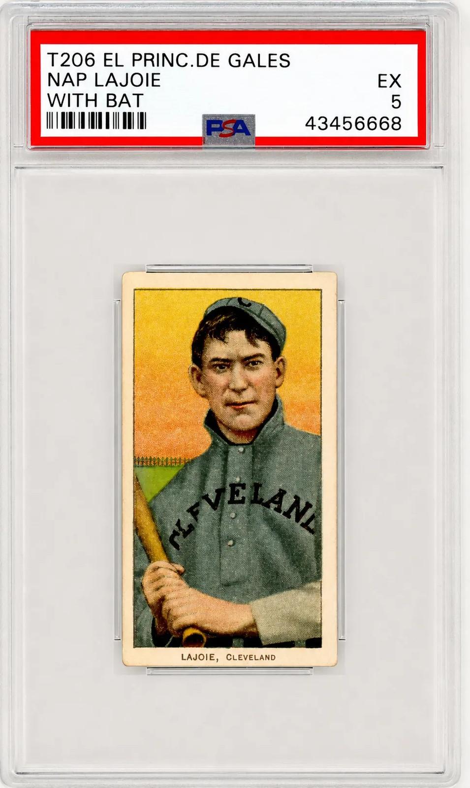 1909-11 T206 El Principe De Gales Nap Lajoie With Bat PSA 5