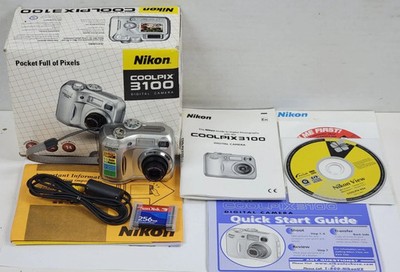 Nikon COOLPIX 3100 3.2MP Digital Camera Original Box Memory Card (Works) READ!!!