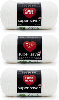 Super Saver White Yarn - 3 Pack of 198G/7Oz - Acrylic - 4 Medium (Worsted) - 364