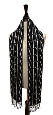 Pre-owned Genuine Valentino 92% Wool Scarf Bl...
