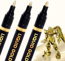 3PK Permanent Mirror Chrome Gold Markers   Metallic Gold Paint Pens for Metal,