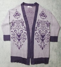 Disney Parks Haunted Mansion Wallpaper Cardigan Sweater Purple Wallpaper XXL
