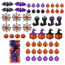 56pcs Halloween Hanging Ornaments for Tree Decorations, Shatterproof Multinew