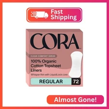 Cora Period Regular Liners | 100% Organic Cotton Topsheet | Unscented, No Wings 