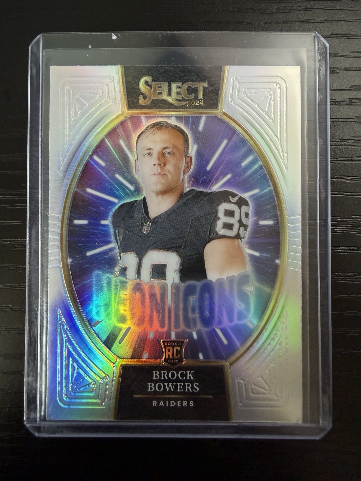 2024 Panini Select - Neon Icons Brock Bowers #16 Silver Prizm (RC)