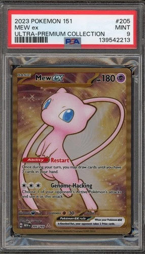 Pokemon Mew ex 151 Ultra-Premium Coll. Gold Metal Promo #205 PSA 9 Mint
