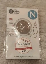 2018 10p Alphabet Letter Coin N NHS 10p Royal Mint 2018 A to Z