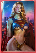 Critical Hits Comics #9 Fine Art Supergirl Virgin Silver Metallic Cardstock NM-