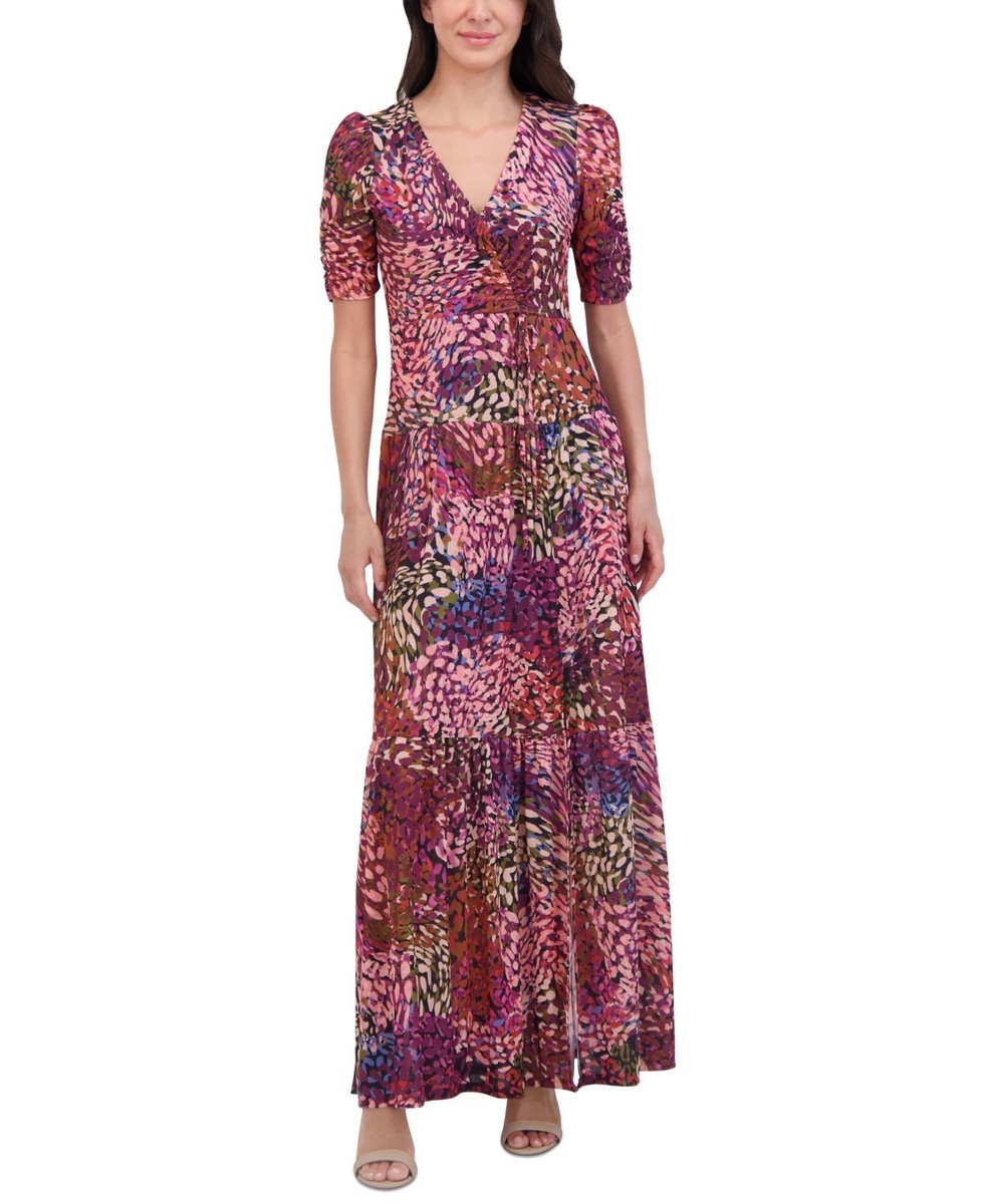 vince camuto v-neck long chiffon sleeve crepe sheath dress Vince Camuto Women's Signature Stretch Crepe Twist Front Bodycon with Chiffon  Sleeves