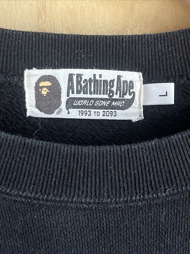 Bape Glow In The Dark CAMO Sweatshirt Mens Size Large A Bathing Ape Japanese  - Picture 2 of 6