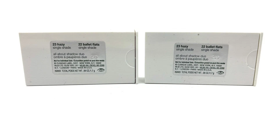 2 x Clinique All About Shadow duo: 23 Hazy/ 22 sapatilhas de balé tom único ~1,7 g - Imagem 2 de 4
