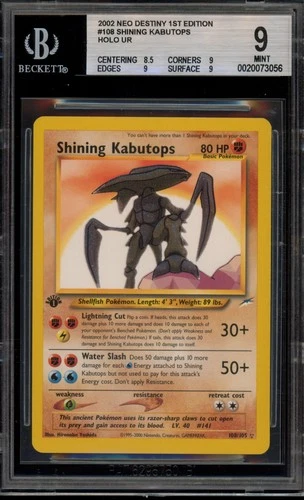 Pokemon Shining Kabutops Neo Destiny 1st Edition Holo Secret Rare #108 BGS 9