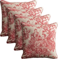 Decorative Pillow Covers Square 100 Cotton Toile Throw Pillow Covers with