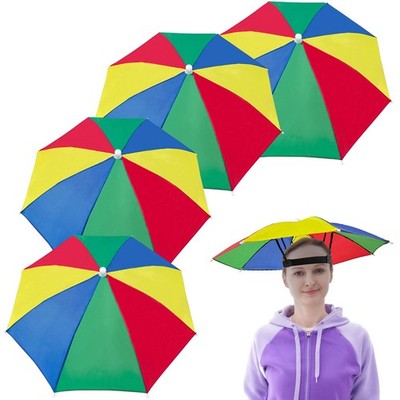 Get Ready For Versatile Protection With 4 PC Folding Umbrella Hat - 21'' Diame...