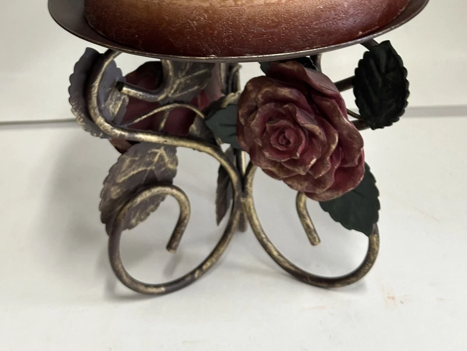 Candelabro de metal estilo victoriano rosas pilar soporte decoración del hogar de colección Foto 2 de 4