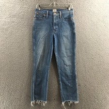 J Crew Vintage Straight Denim Jeans Womens 27 Blue Cotton Zip Fly High Rise