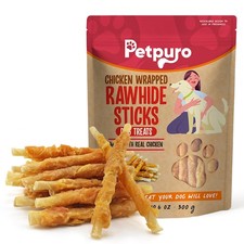 Rawhide Dog Chews Chicken Wrapped Sticks Dental Treats Long Lasting