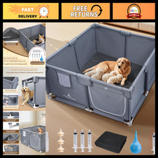 Whelping Box for Dogs  Puppies 47"x47"x24"  5-Piece Puppy Care Kit, Pet Suppli