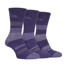 Image of 3 Pack Ladies Anti Blister Cotton Hiking Socks with Padded Sole