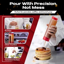 6pc 16oz Condiment Squeeze Bottles Sauces Home Restaurant Easy Clean Fresh Food