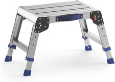 Folding Step Stool for Adults, Aluminum Work Platform Adjustable Height