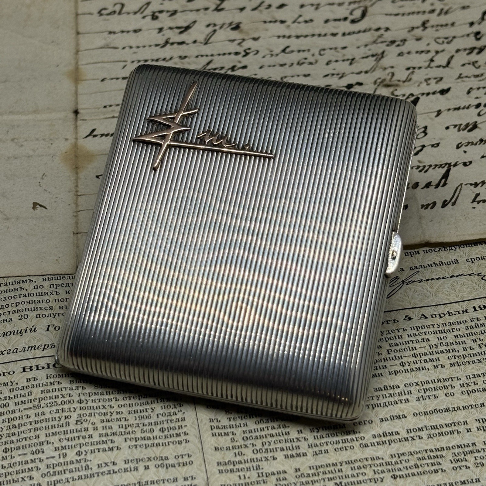 ETUIENARGENTMASSIFANCIEN1940AVECINITIALENORMASSIF101,6G