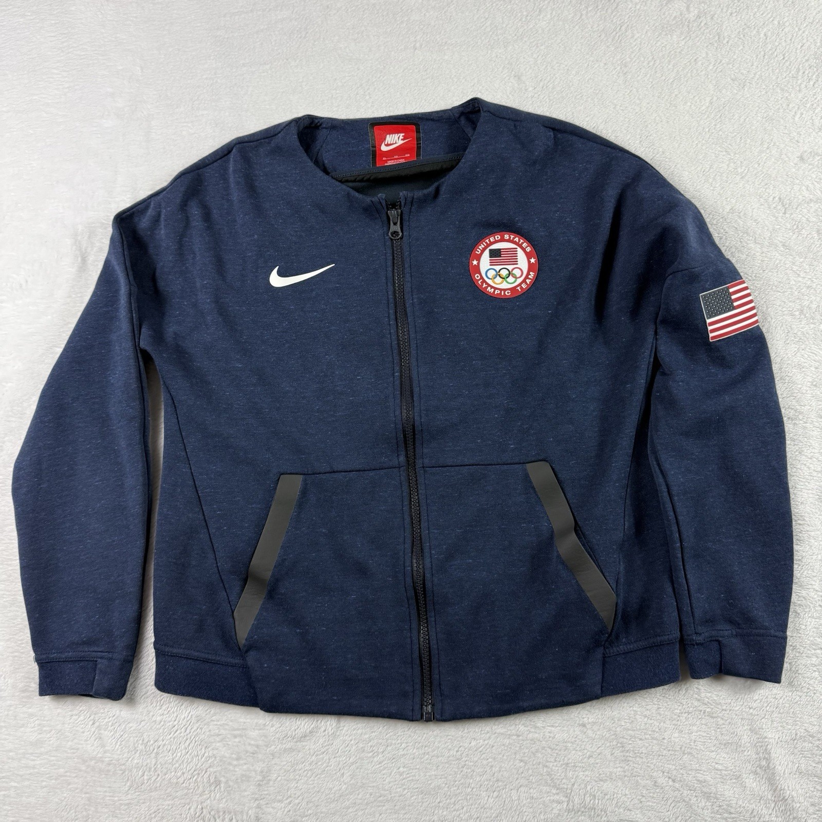 SACAI X NIKE Felpa Nike donna XL blu squadra USA olimpica full zip tasche pista