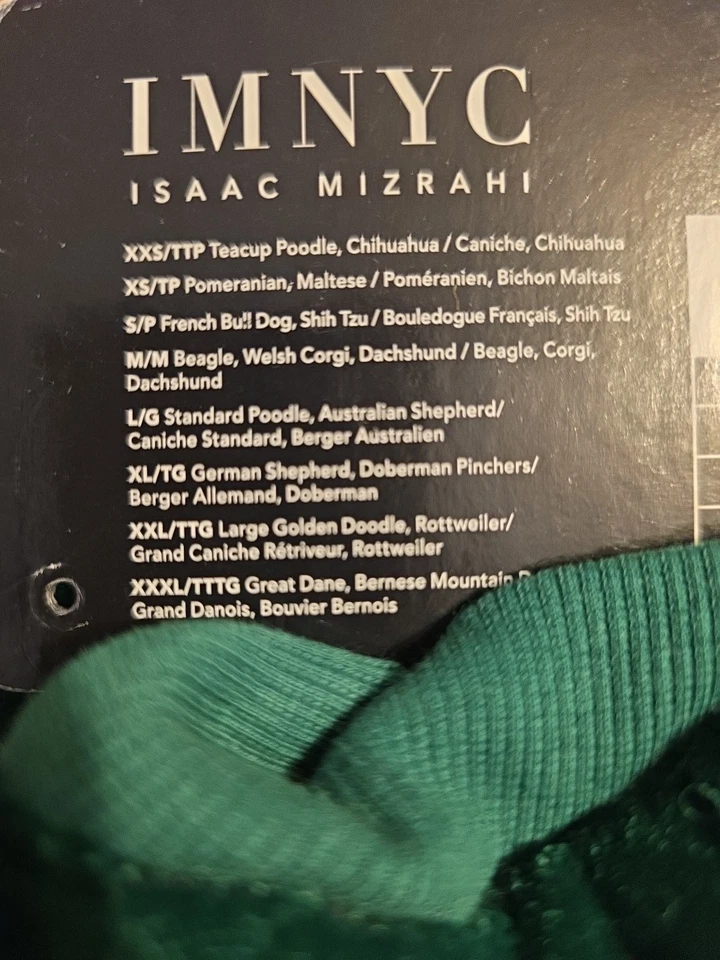 Ropa para perro Isac Mizrahi nueva con etiquetas, verde, tallas S y M Foto 3 de 4