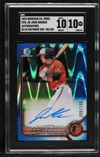 2022 Bowman Chrome Prospect Blue RayWave Refractor John Rhodes SGC 10 Auto 0c3e