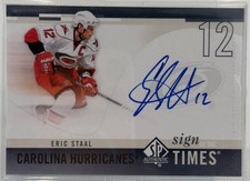Eric Staal 2010-11 SP Authentic Sign Of The Times On Card Auto SOT-ES Hurricanes