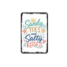 Sandy Toes And Salty Kisses Metal Sign Beach House Decor Coastal Wall