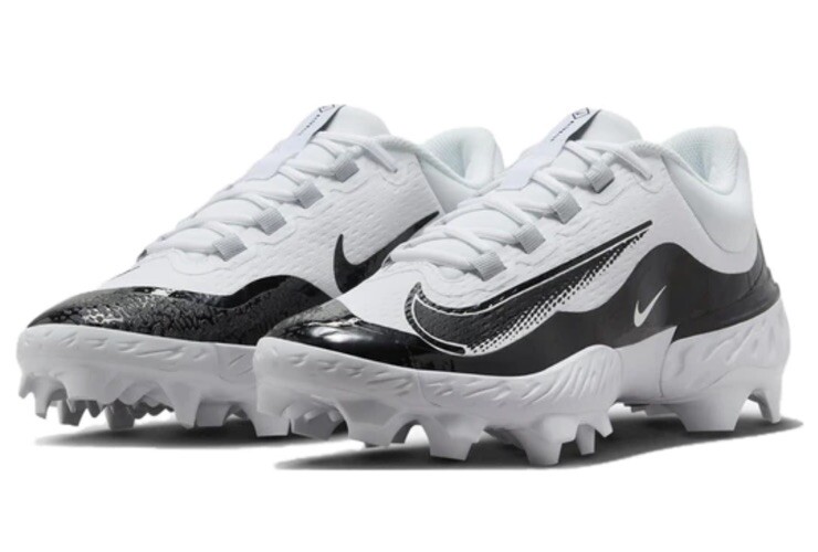Nike Alpha Huarache Elite 4 Low MCS Men Sz 10.5 White Baseball Cleats FD6255-101