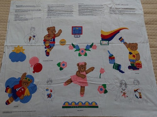 Vtg 1992 Fabric Traditions Mama Cow & Baby Cut & Sew Panel + VIP Bear Appliques - Picture 6 of 14