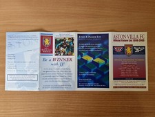 Aston Villa Official Fixture List 1999-00