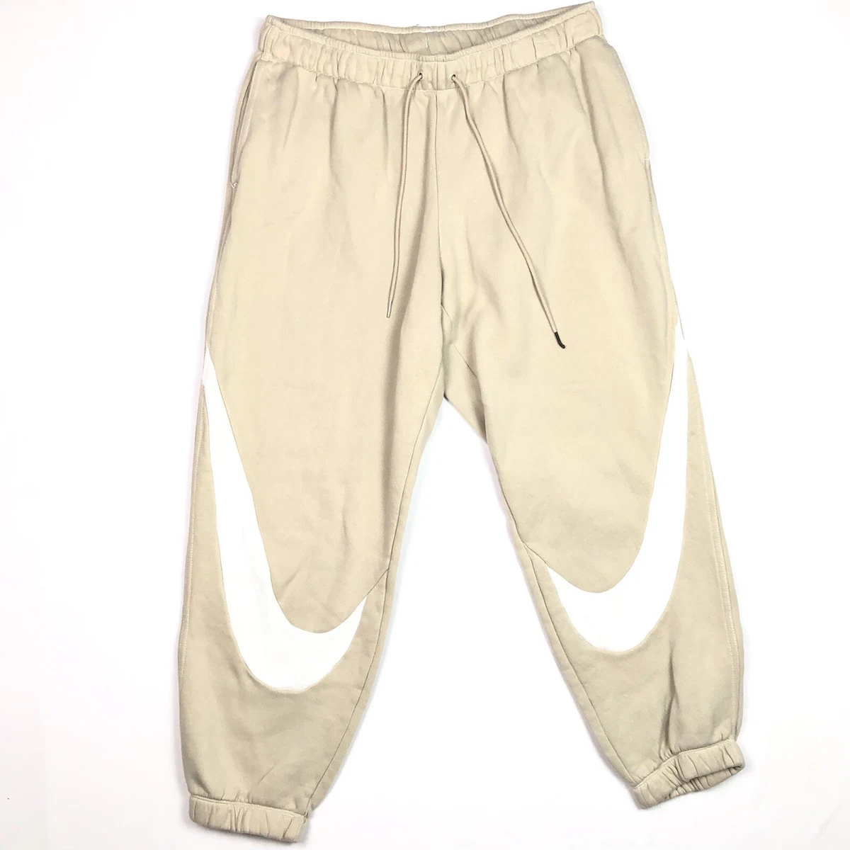 Nike Beige Double Swoosh Jogger Sweatpants Women s Size M Good