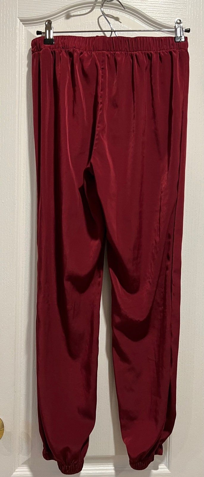 Express maroon polyester pull on silky pants size… - image 2