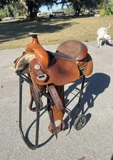 16'' Fabtron  Brown  Western Trail saddle FQH BARS LEATHER /CORDURA