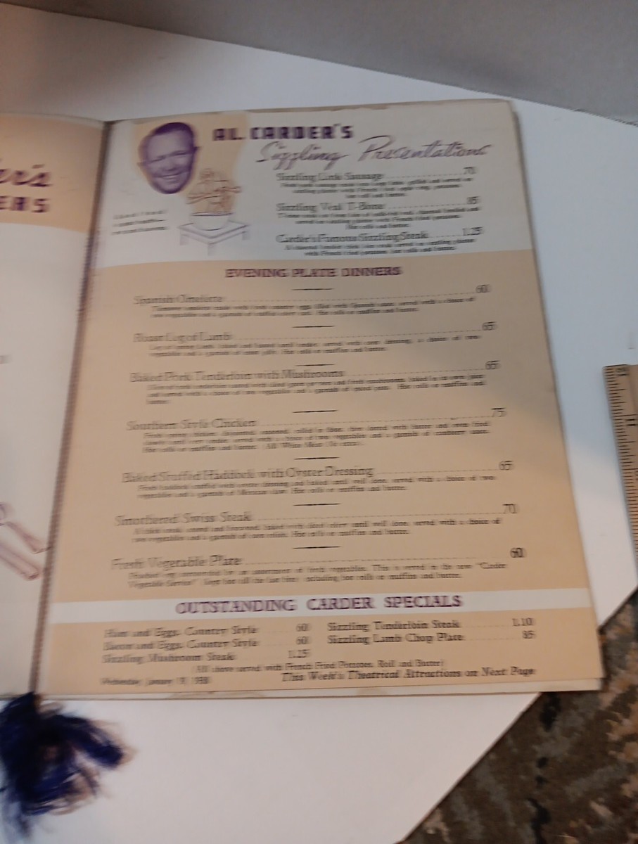 Kit Ancien Rare Du Restaurant Carson's Diner De San Francisco - 1938