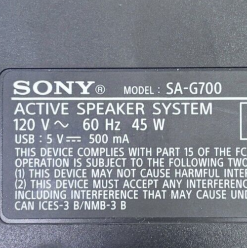 Sony SA-G700 Wireless Soundbar 3.1-Channel Black Dolby Atmos | eBay