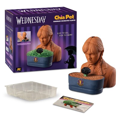 Wednesday Addams Chia Pet~With Seed Pack~Decorative Planter~FREE SHIPPING