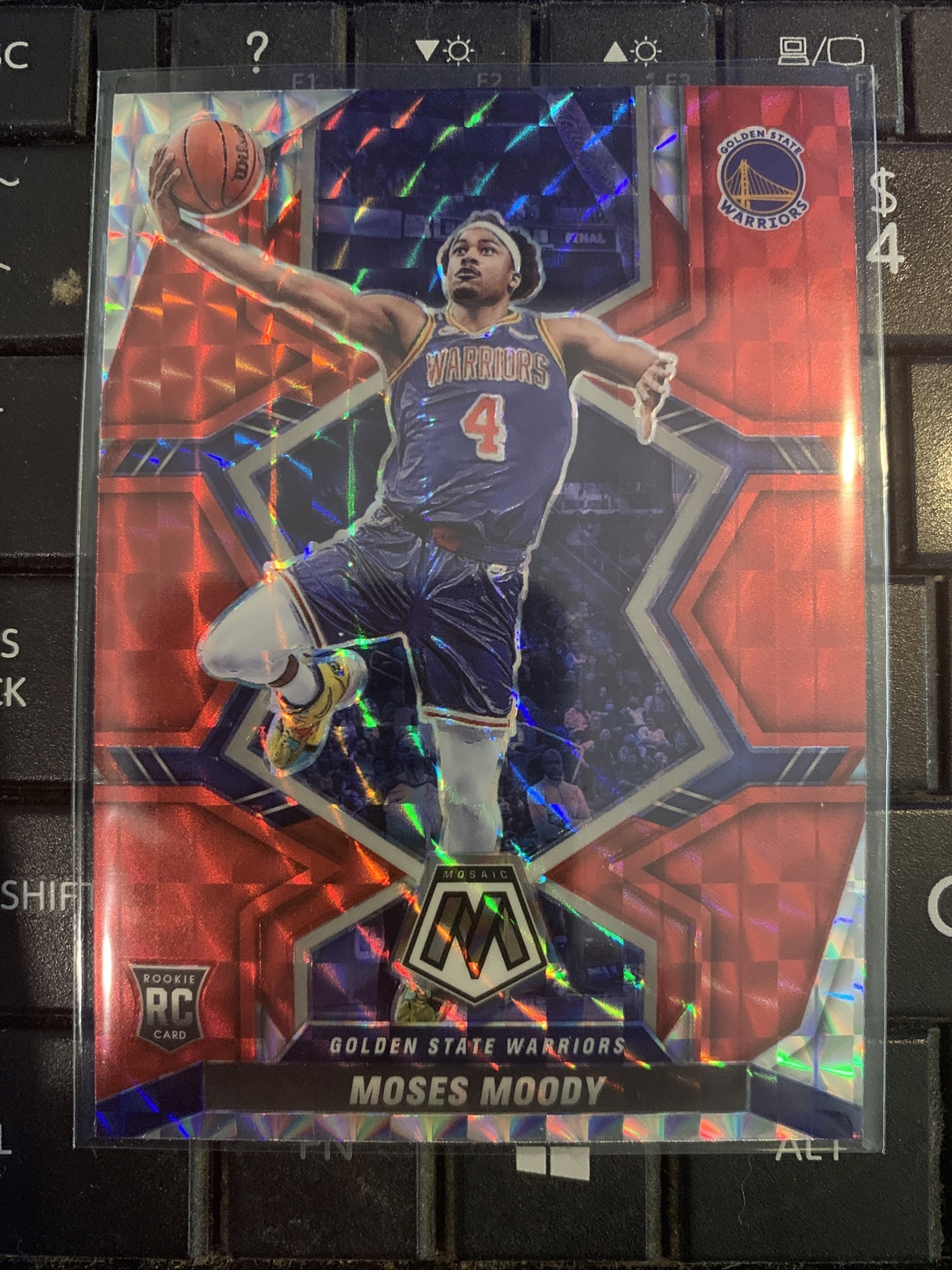 MOSES MOODY 2021-22 MOSAIC PRIZM RED MOSAIC SP #211 RC WARRIORS FREE SHIP