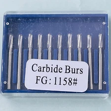 10pcs/set Dental Tungsten Carbide Steel Round end cylinder drills/burs FG1158