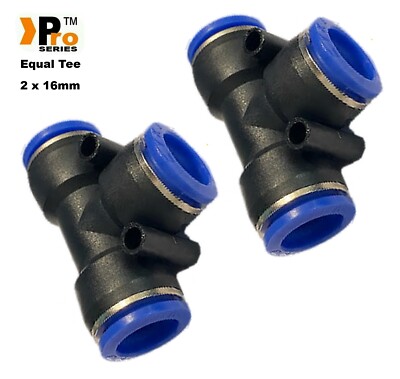 Pro Series - Equal Tee - 2 x Steckverbinder für 16mm Nylonrohr
