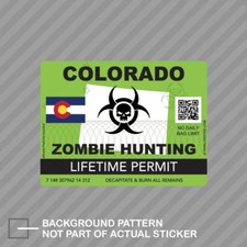 Zombie Colorado State Hunting Permit Sticker Decal Vinyl Co Zombie Colorado State Hunting Permit Sticker Decal Vinyl Co