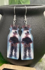 2.5 Silver-tone Movie Slasher Bottle Dangle Earring Set New Free Ship B4063